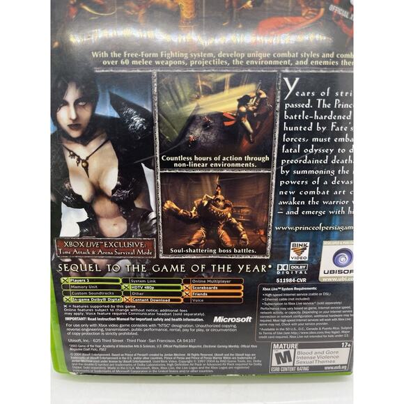 Prince of Persia: Warrior Within (Original Xbox) Black Label COMPLETE & TESTED - Picture 6 of 8